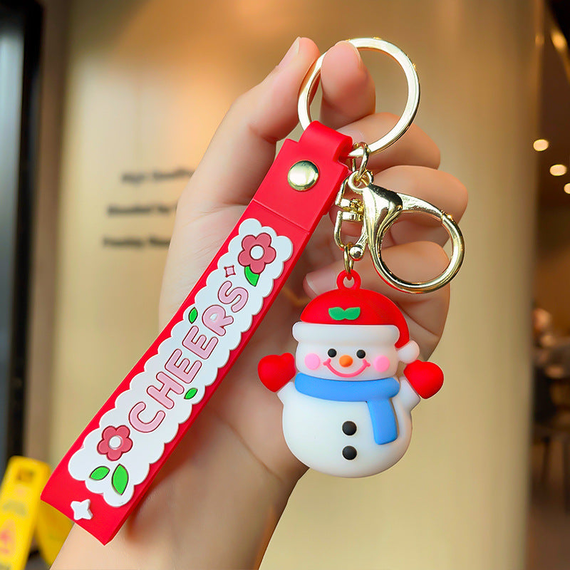 Wholesale Christmas Series Cartoon Elk Socks Silicone Keychain